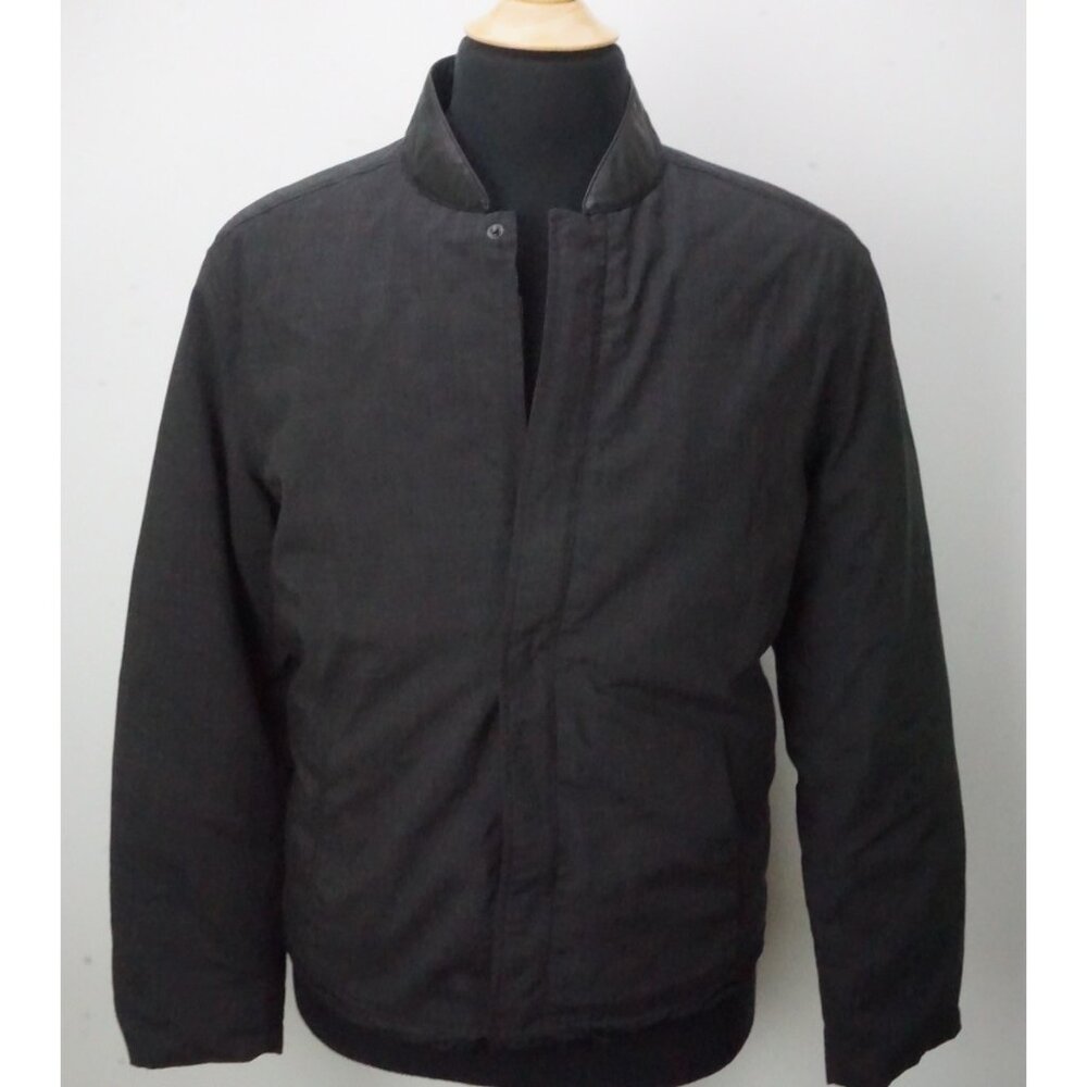 John Varvatos Woven Down Fill Stand Up Collar Zip Front Jacket Sz 38 Brand New 